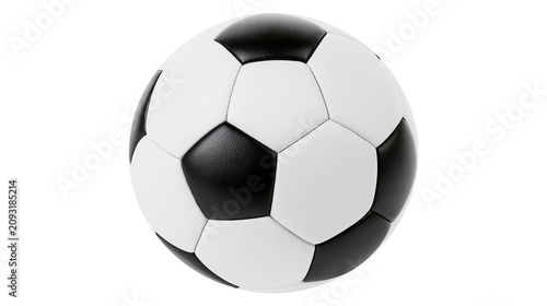 Obraz na płótnie Classic black and white soccer ball with pentagonal and hexagonal panels