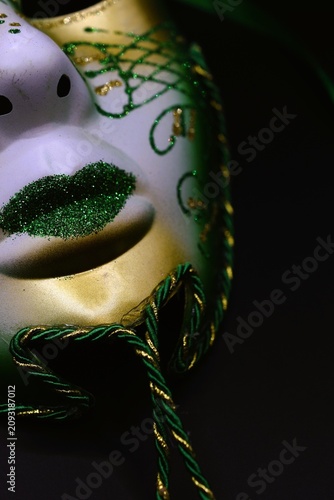mardi gras carnival masks on black background 
