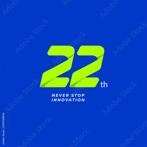 22 years anniversary logo design concept celebrations. 