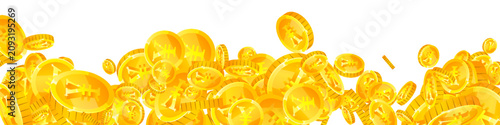 Schilderij op canvas Chinese yuan coins falling