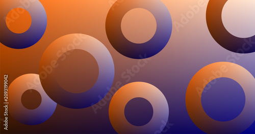 Bild auf Leinwand Abstract background with Rings in orange and blue Dark Light Negative Space