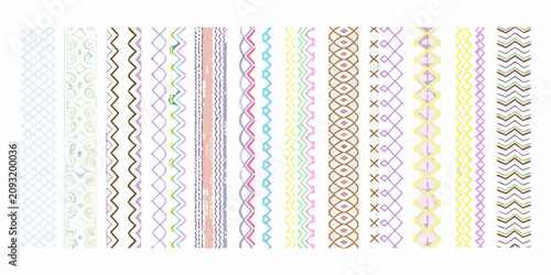Foto Collection Of Vertical Decorative Border Patterns On White Background