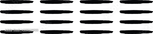 Принти на полотні Sixteen black abstract brush stroke shapes  clean