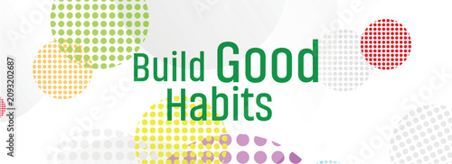 Build good habits card on white background