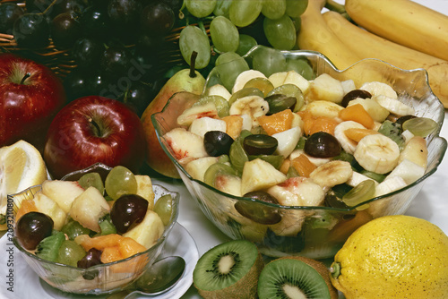 bowls filled with fresh fruit salad