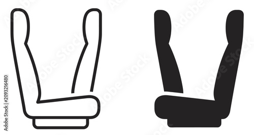 Car Seat Icon Set for Automotive Safety and Interior Design