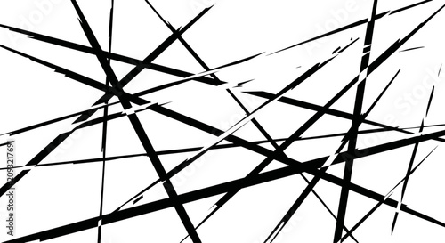 Fotografi Abstract black and white intersecting lines pattern.