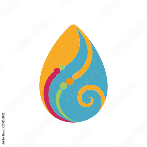 Abstract Colorful Swirl and Dots Design