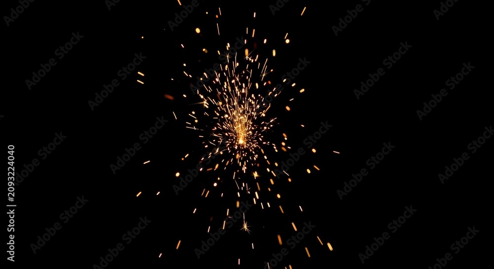 Fototapeta premium Fireworks explode in night sky.