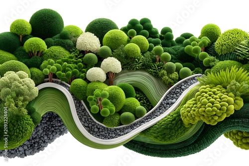Beautiful terraced landscape design high resolution image
