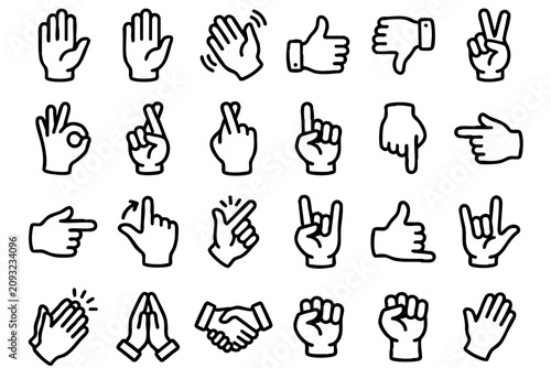 Schilderij op canvas Hand gestures signs and symbols.