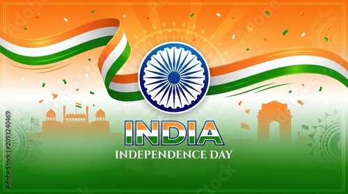 Vibrant india independence day celebration background