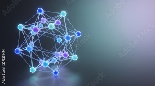 Abstract molecular bonds structure 3D
