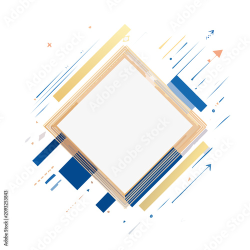 Abstract Geometric Diamond Frame with Dynamic Elements