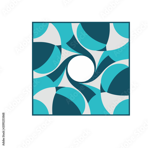 Abstract Geometric Pattern with Swirling Shapes