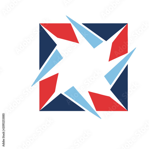 Abstract Geometric Starburst in Square