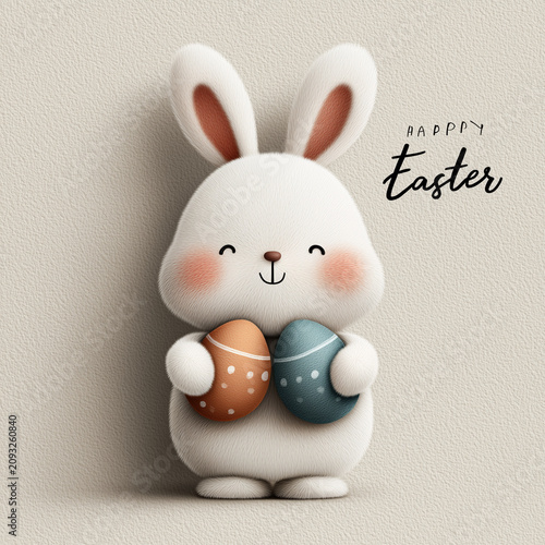 easter bunny with easter egg