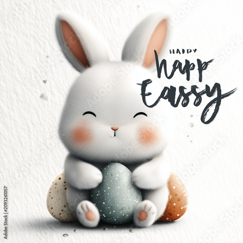easter bunny with easter egg