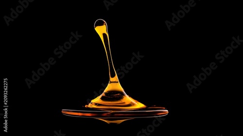 highspeed. A droplet of golden liquid falling in slow motion against a dark background. bar promotions, beverage menus, designed for food & beverage menus and cafe branding.