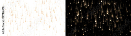 Принти на полотні Full frame star rain scene with countless golden stars streaming down on a deep