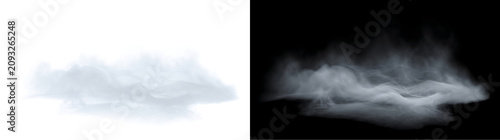 Foto Low lying fog haze spreading horizontally with soft wispy layers close to the gr