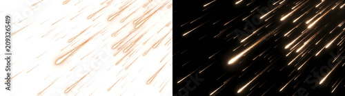 Fotografía Meteor streaks racing across the night sky in bright diagonal lines with fiery g