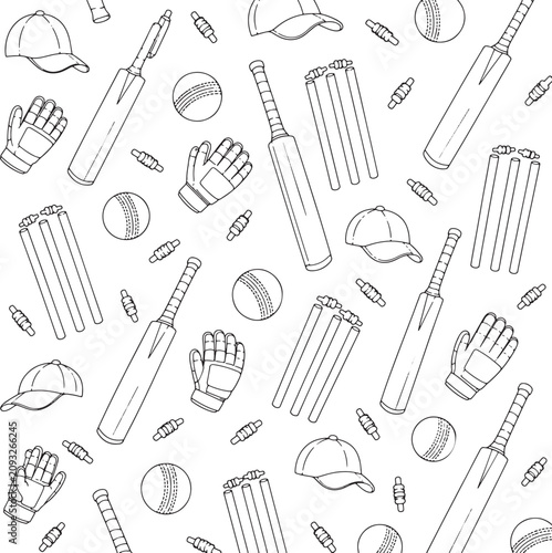 Premium Cricket Equipment Vector Clipart Collection .eps