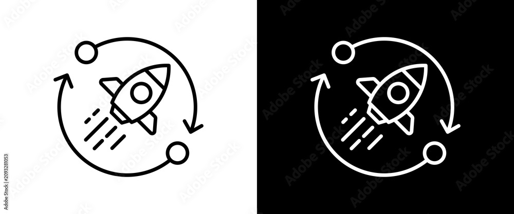Fototapeta premium Lean white and black icon set design