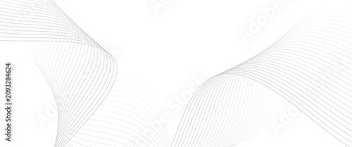 Abstract Light Gray Wave Background, Minimalist Smooth Curved Blend Lines