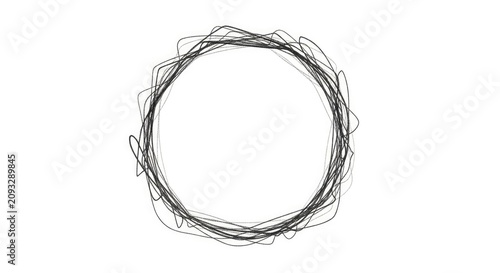 Barbed wire circle isolated.