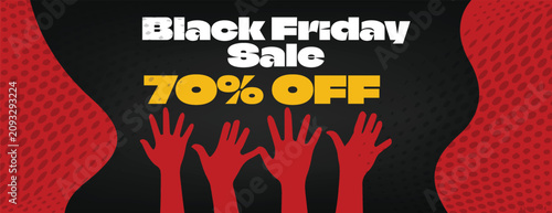Fotografie Modern Black Friday Discount Sale Banner Template Featuring Promotional Web Adve