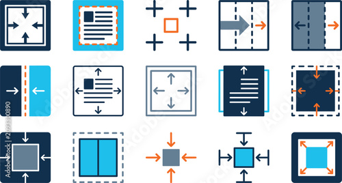 Fotografie Responsive design web layout layout constraint padding margin alignment grid ico