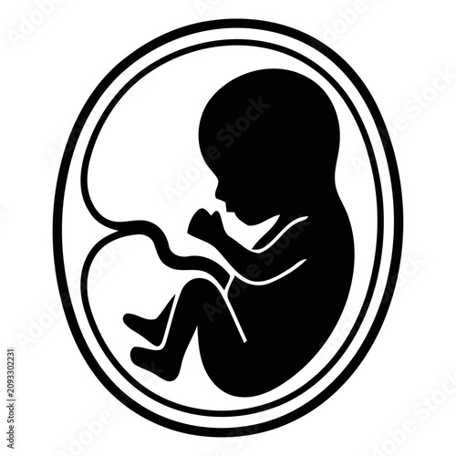 Unborn Baby Silhouette Icon