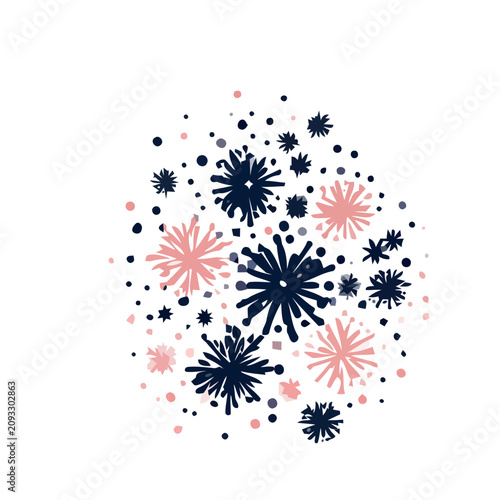 Abstract floral and dot pattern