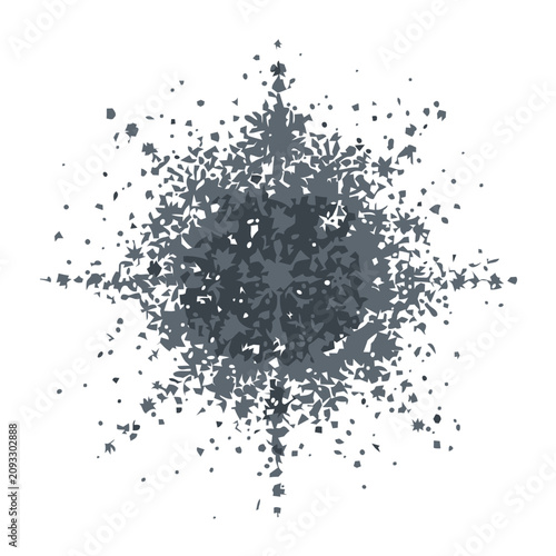 Abstract gray explosion of shapes