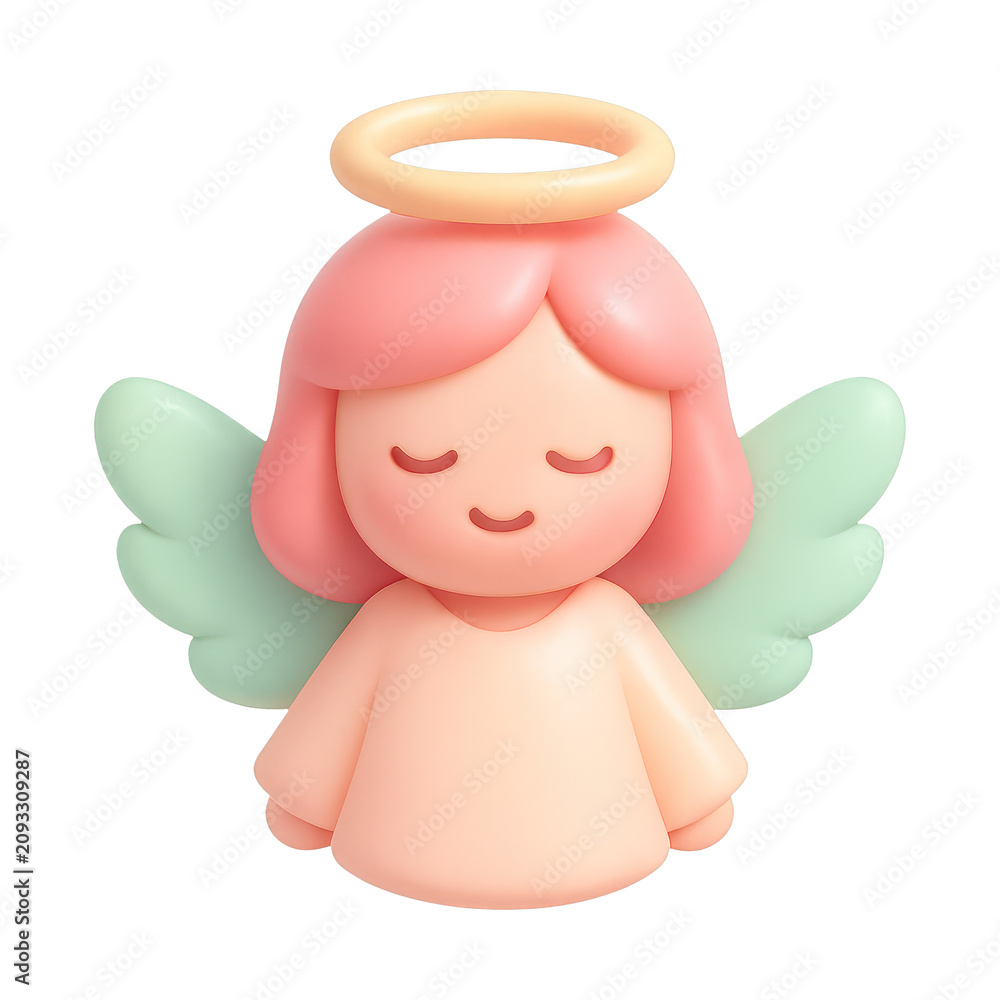 Obraz premium PNG Cute pastel angel figurine
