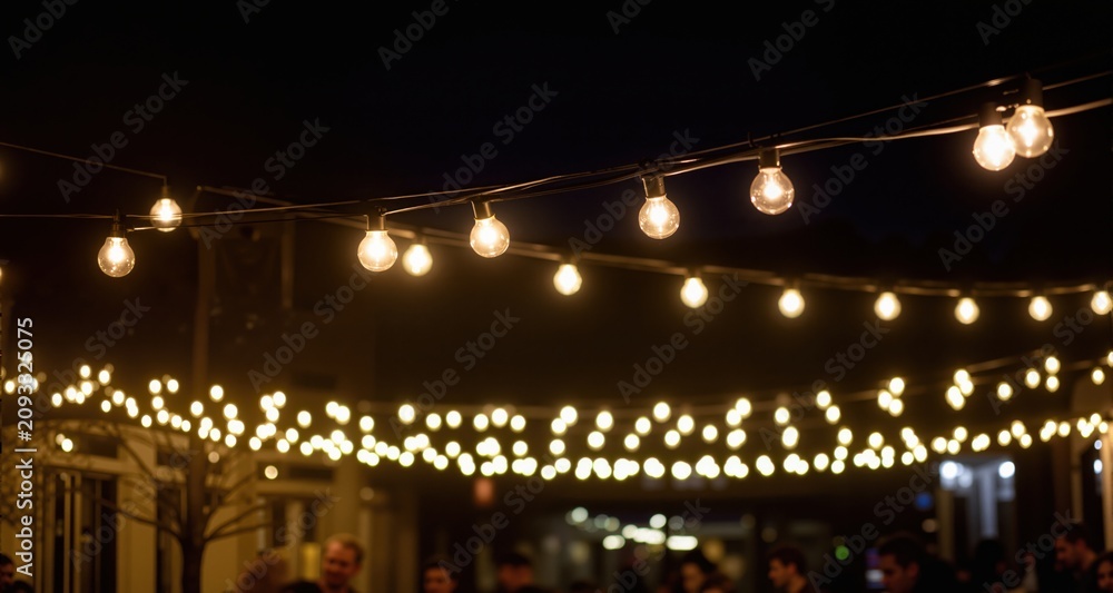 Fototapeta premium Hanging Lights at Night