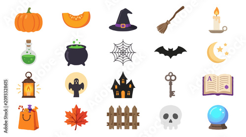 Halloween icons collection vector art