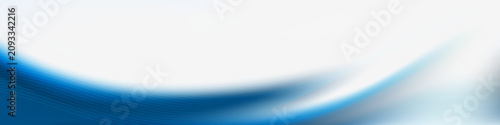 Abstract Blue Fluid Wave Banner on Clean White Background