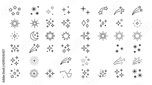 Photos Star and sparkle icon collection hand drawn celestial graphic elements with elem