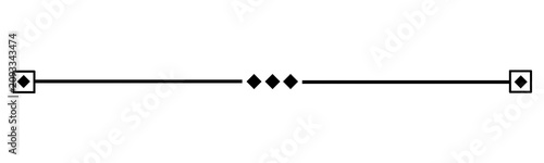 Foto decorative black border rule designed with three central diamonds and square bookend shapes