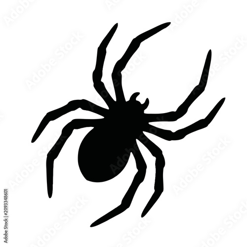 Φωτογραφία Black spider icon, spider silhouette, creepy crawly, insect symbol, halloween gr
