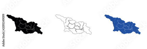 Foto Map of Georgia with administrative divisions and borders
