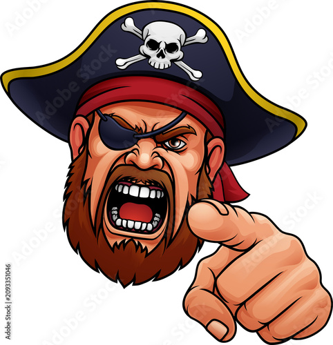A pirate captain angry masc...