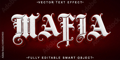 Foto Mafia Crime Underworld Typography Style Vector Fully Editable Smart Object Text