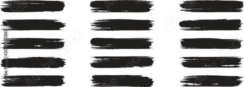 Quadro su tela Set of different grunge brush strokes