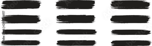 Cuadro en lienzo Set of different grunge brush strokes
