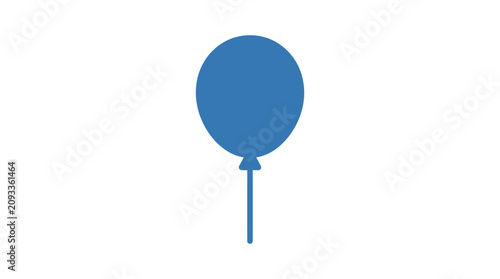 Obraz na płótnie A single blue balloon floating freely.