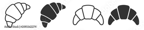 Konstfotografi croissant icon set vector illustration on transparent background
