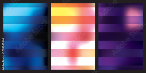 Abstract background with colorful horizontal stripes and soft glowing light effects